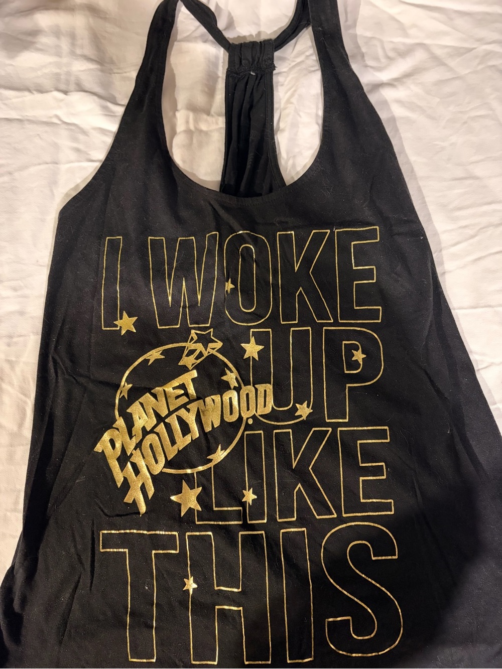'I Woke Up Like This' Black Tank Top